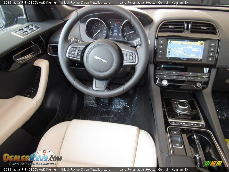 2018 Jaguar F-PACE 35t AWD Premium British Racing Green Metallic / Latte Photo #13
