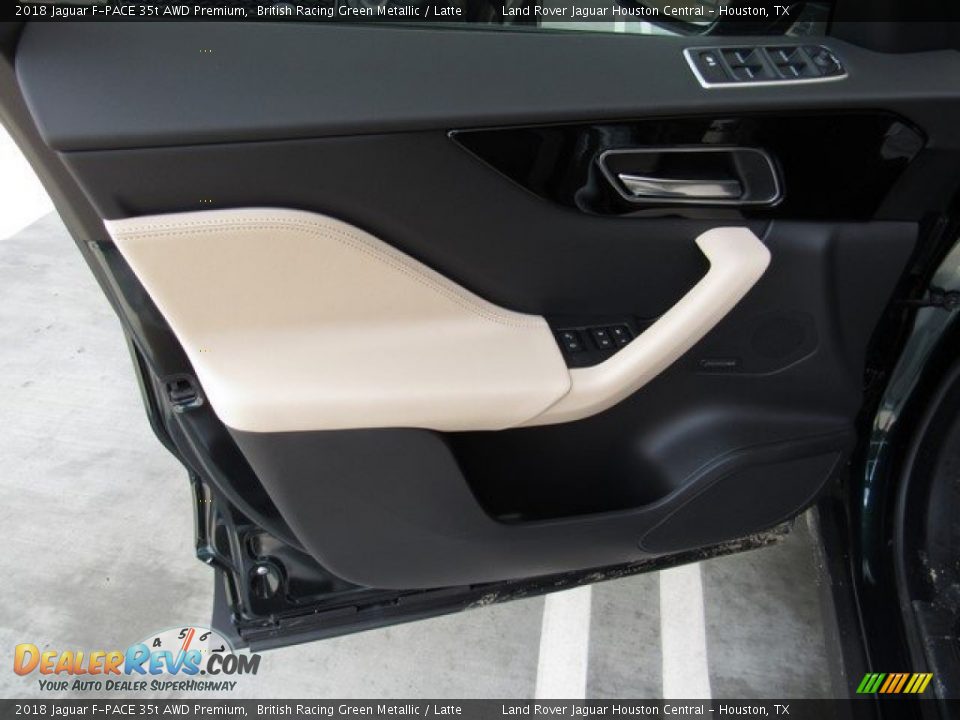 2018 Jaguar F-PACE 35t AWD Premium British Racing Green Metallic / Latte Photo #18