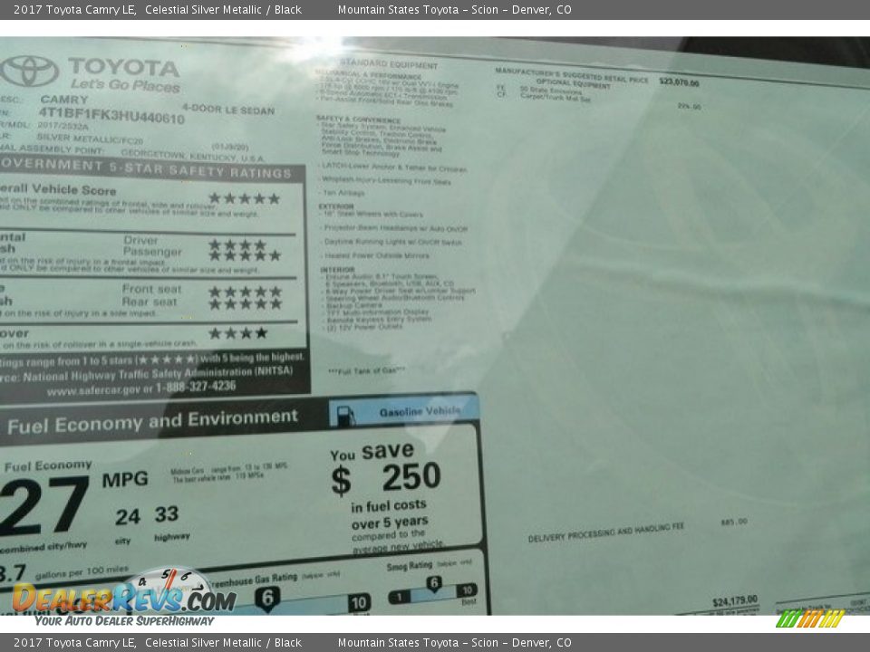 2017 Toyota Camry LE Celestial Silver Metallic / Black Photo #10