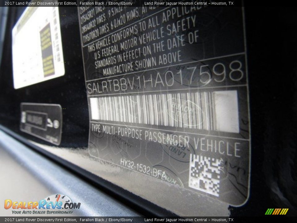 2017 Land Rover Discovery First Edition Farallon Black / Ebony/Ebony Photo #22