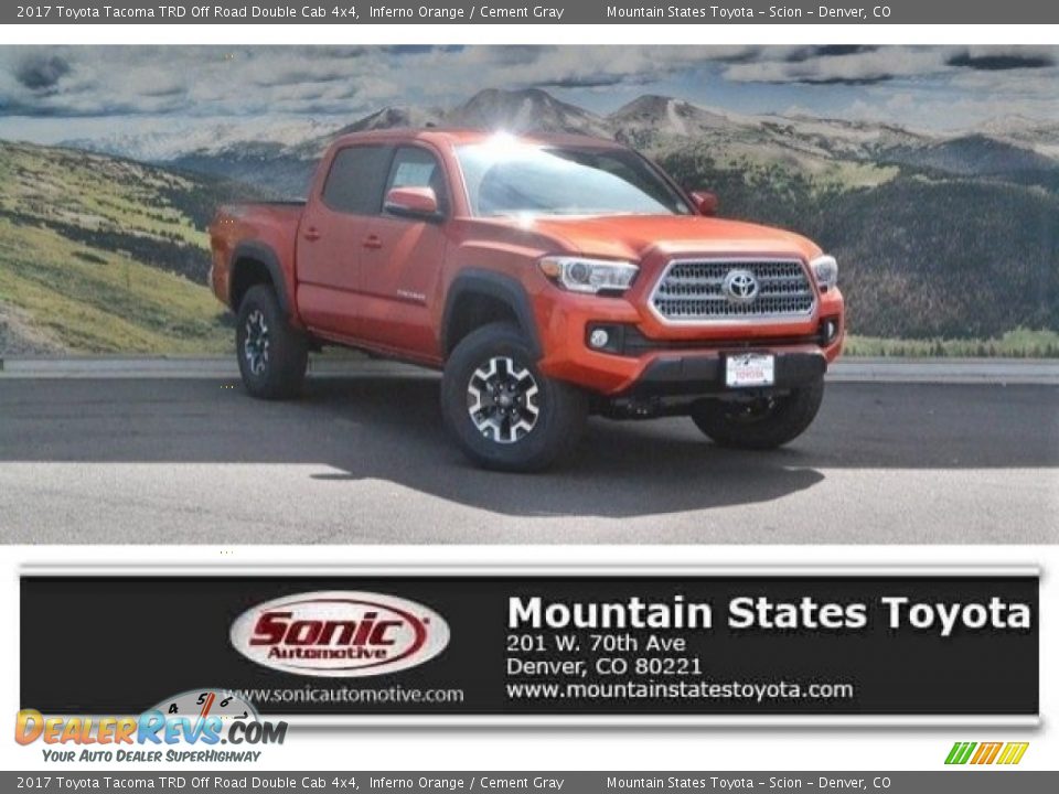 2017 Toyota Tacoma TRD Off Road Double Cab 4x4 Inferno Orange / Cement Gray Photo #1