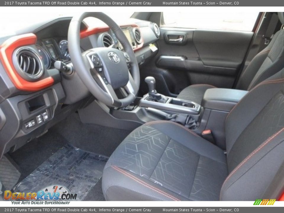 2017 Toyota Tacoma TRD Off Road Double Cab 4x4 Inferno Orange / Cement Gray Photo #5