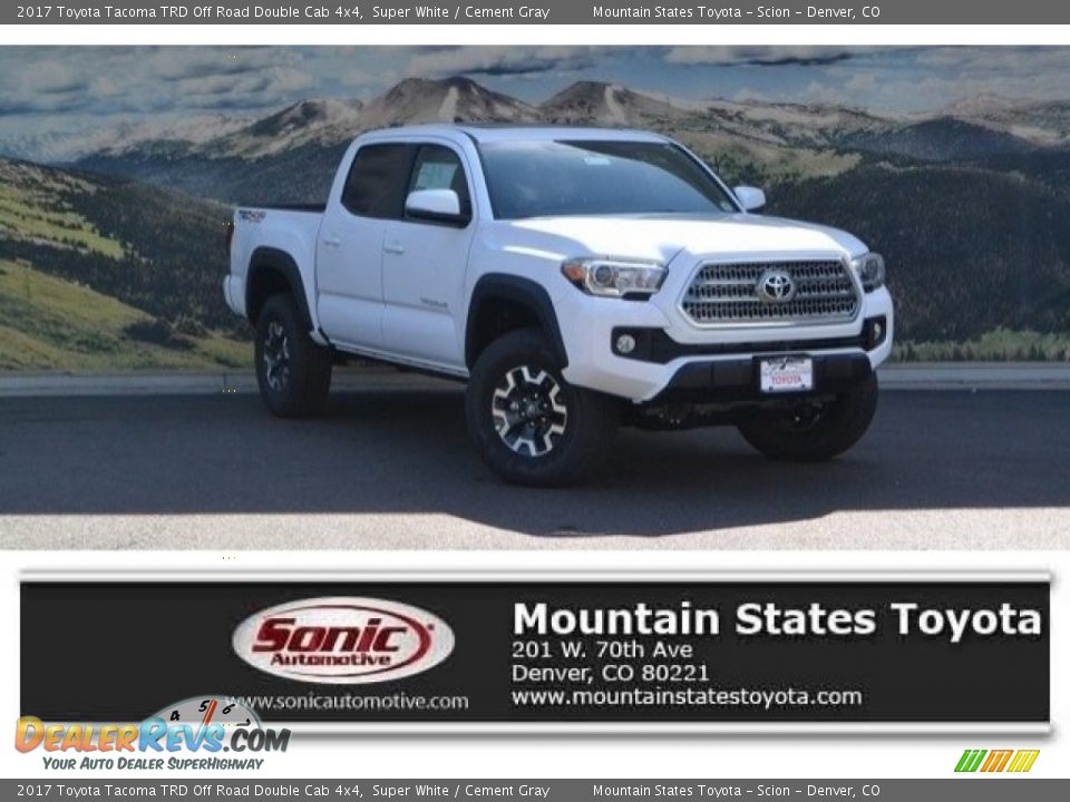 2017 Toyota Tacoma TRD Off Road Double Cab 4x4 Super White / Cement Gray Photo #1