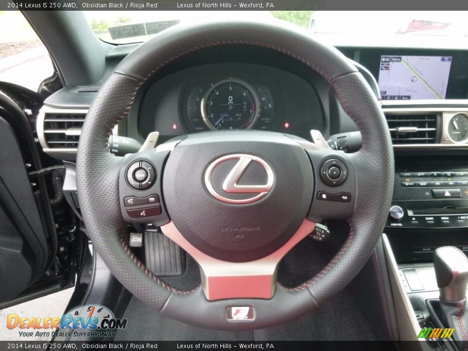 2014 Lexus IS 250 AWD Obsidian Black / Rioja Red Photo #15