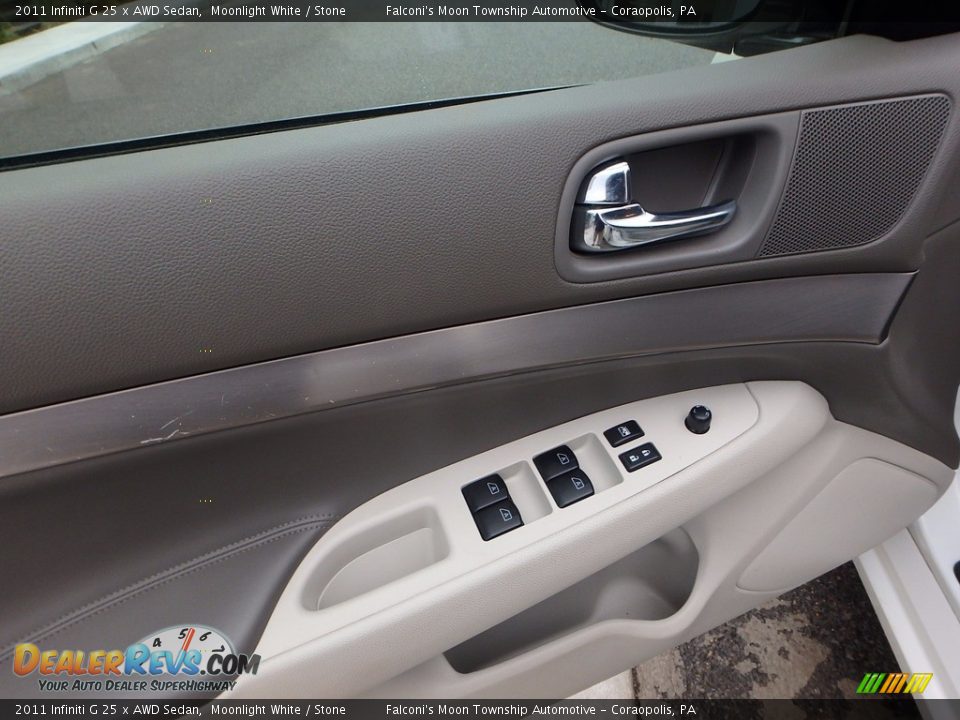 2011 Infiniti G 25 x AWD Sedan Moonlight White / Stone Photo #19
