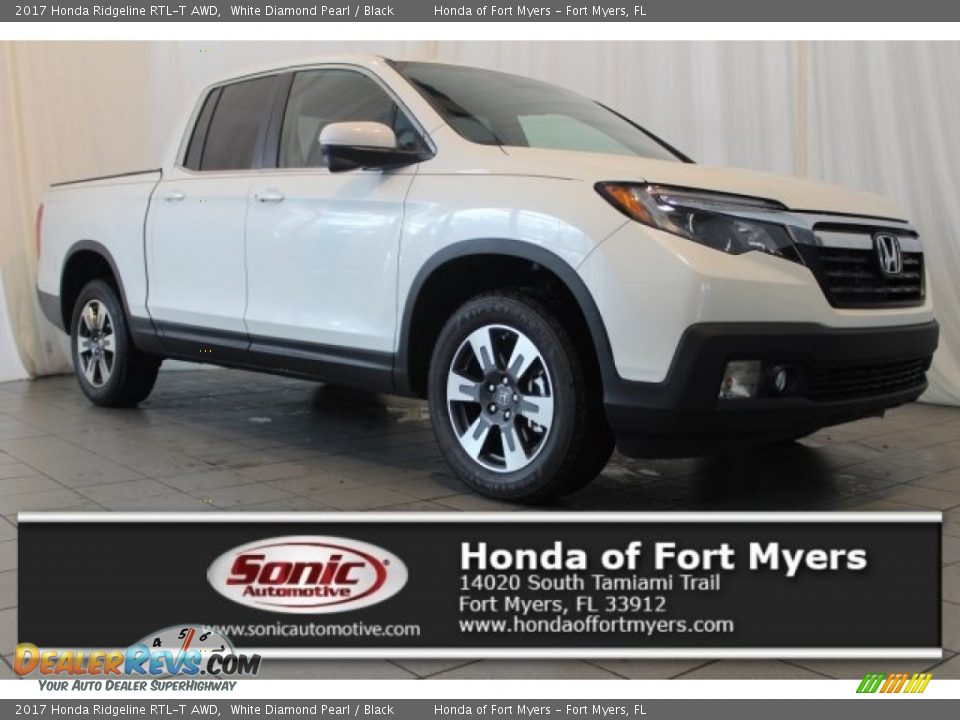 2017 Honda Ridgeline RTL-T AWD White Diamond Pearl / Black Photo #1