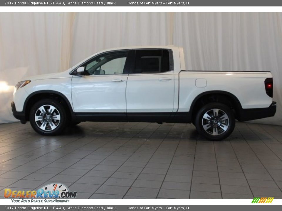 2017 Honda Ridgeline RTL-T AWD White Diamond Pearl / Black Photo #4