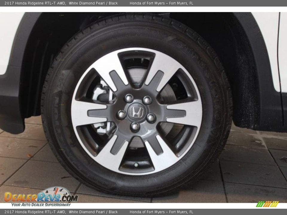 2017 Honda Ridgeline RTL-T AWD White Diamond Pearl / Black Photo #7