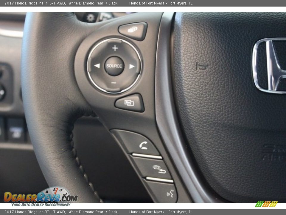 2017 Honda Ridgeline RTL-T AWD White Diamond Pearl / Black Photo #13