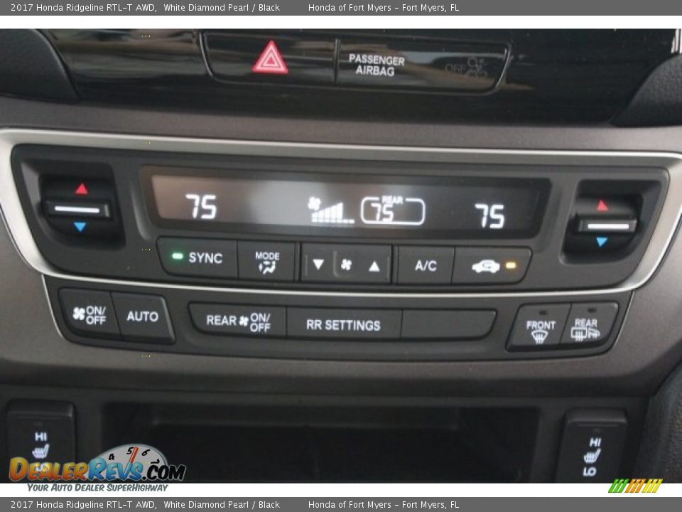 2017 Honda Ridgeline RTL-T AWD White Diamond Pearl / Black Photo #19