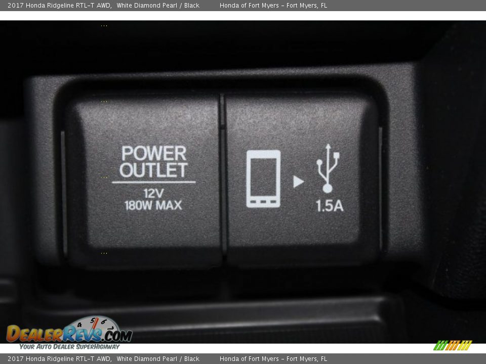 2017 Honda Ridgeline RTL-T AWD White Diamond Pearl / Black Photo #22
