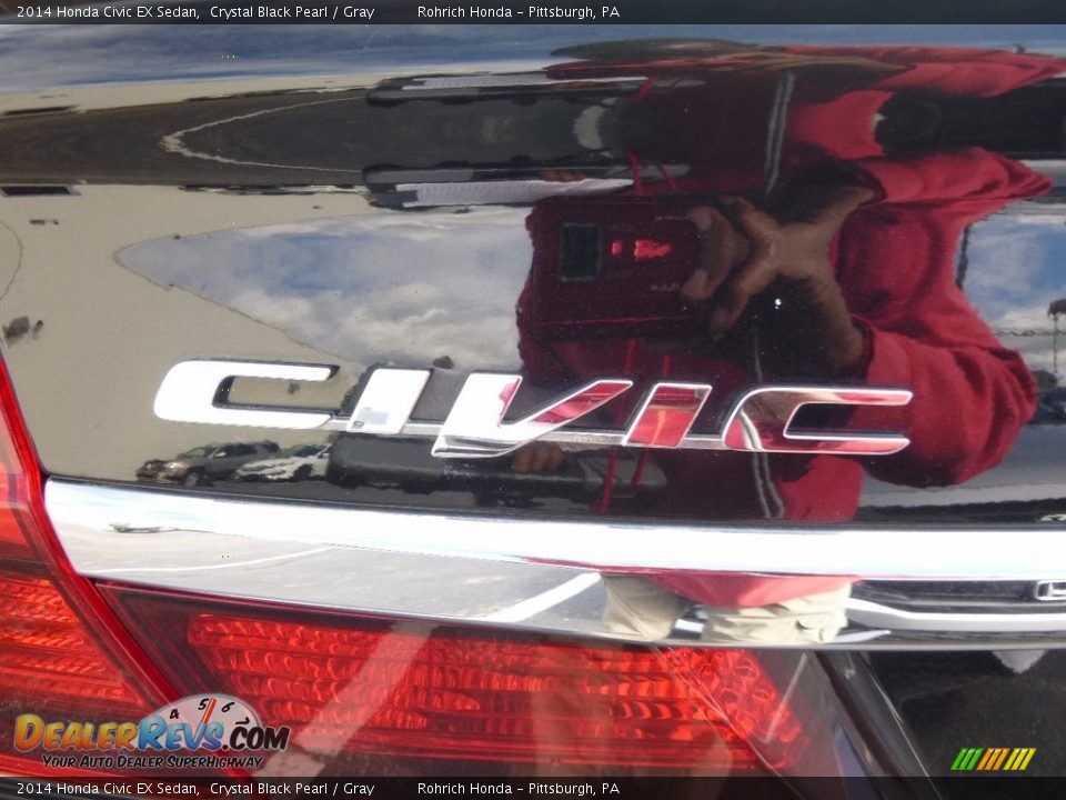 2014 Honda Civic EX Sedan Crystal Black Pearl / Gray Photo #4