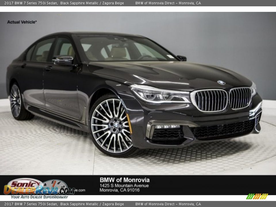 2017 BMW 7 Series 750i Sedan Black Sapphire Metallic / Zagora Beige Photo #1