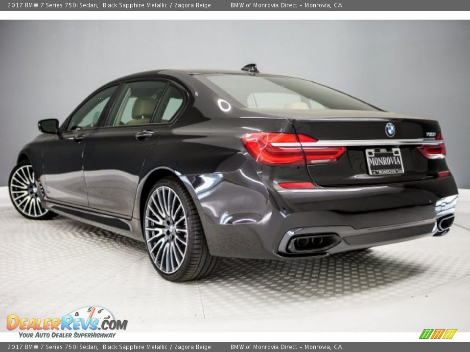 2017 BMW 7 Series 750i Sedan Black Sapphire Metallic / Zagora Beige Photo #3