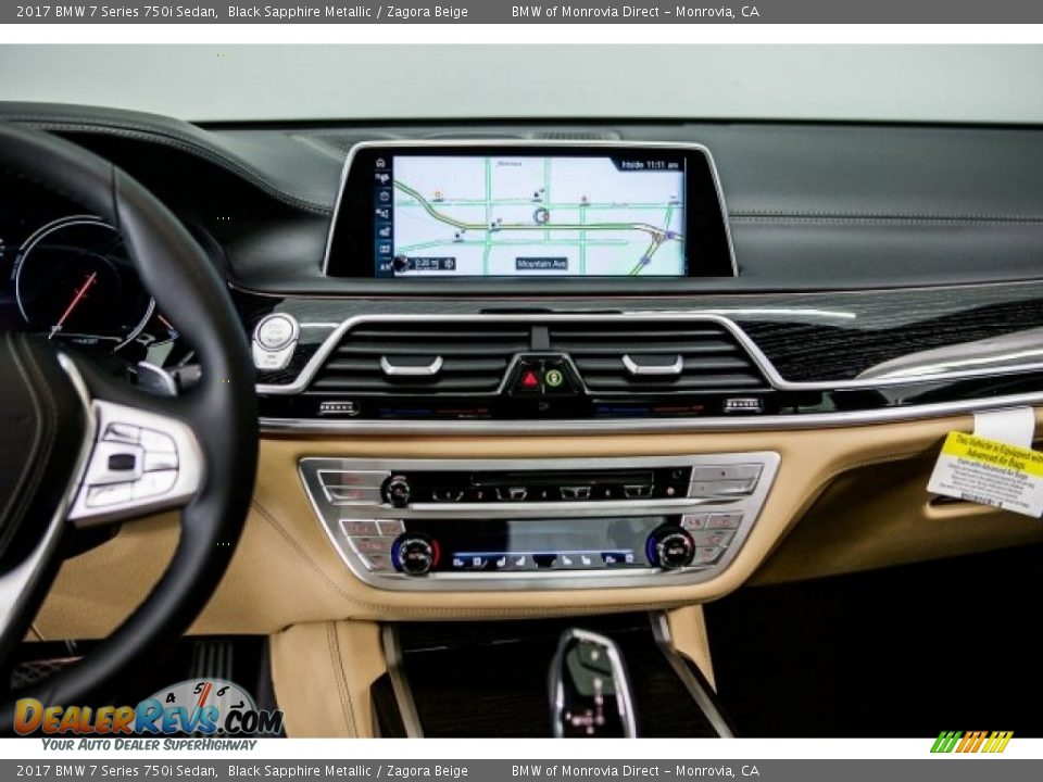 2017 BMW 7 Series 750i Sedan Black Sapphire Metallic / Zagora Beige Photo #6