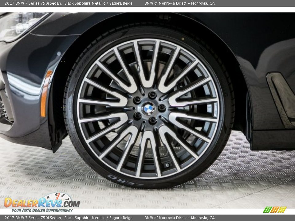 2017 BMW 7 Series 750i Sedan Black Sapphire Metallic / Zagora Beige Photo #9