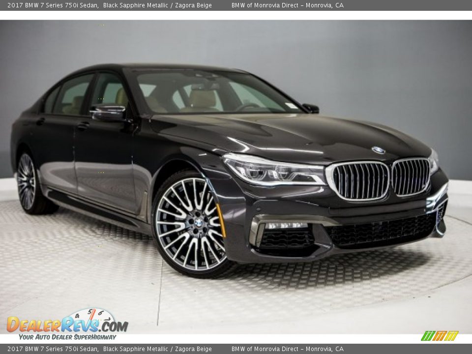 2017 BMW 7 Series 750i Sedan Black Sapphire Metallic / Zagora Beige Photo #12