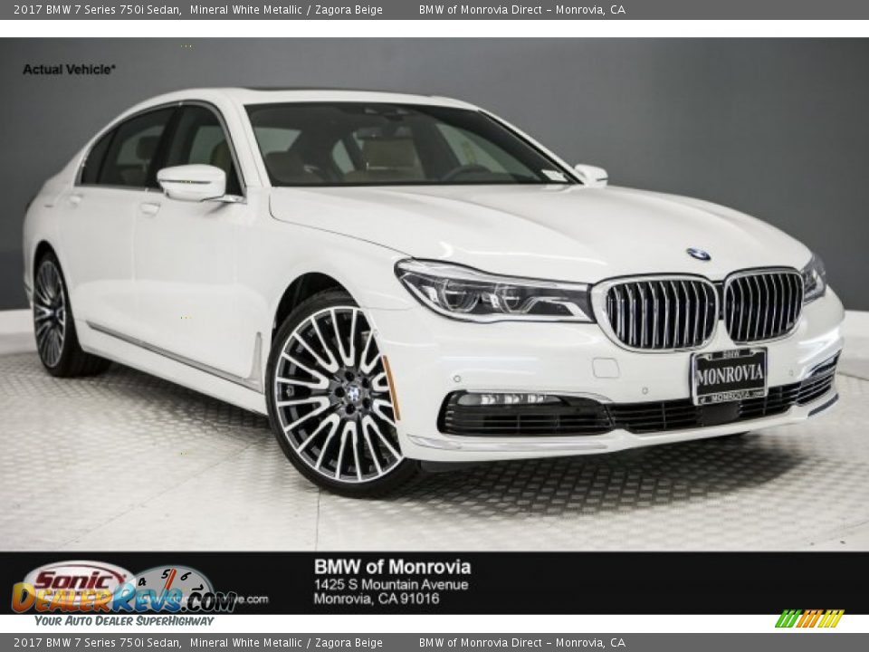 2017 BMW 7 Series 750i Sedan Mineral White Metallic / Zagora Beige Photo #1