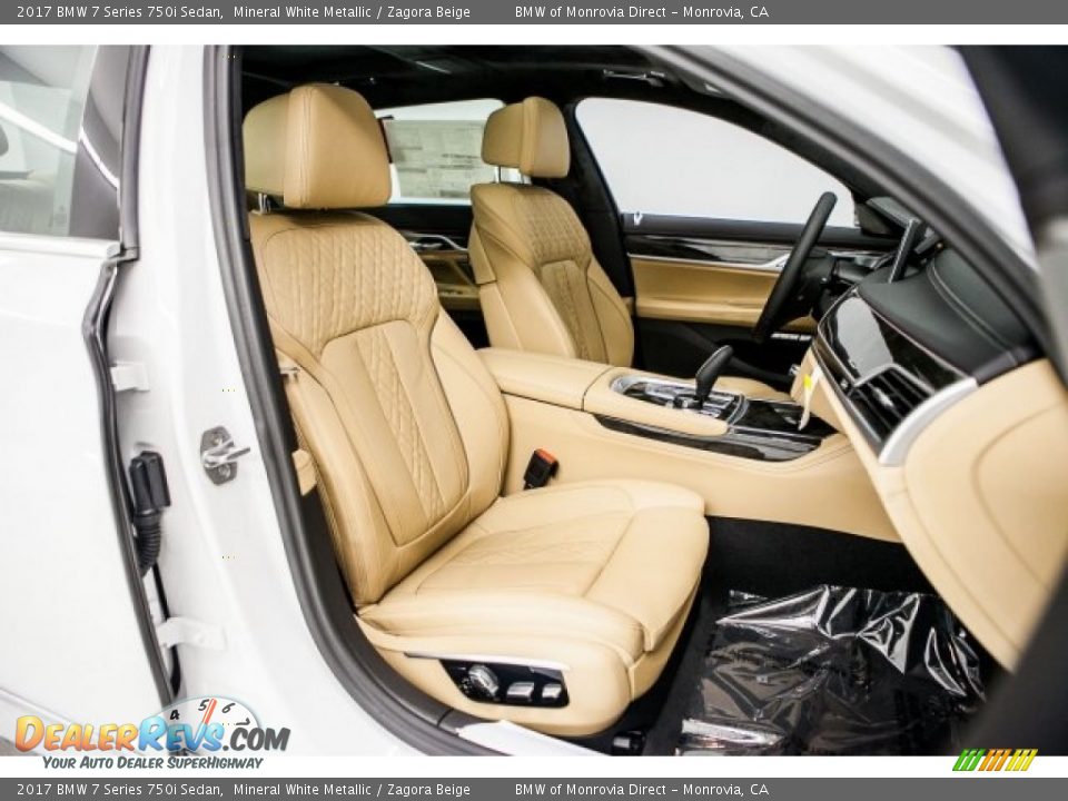 2017 BMW 7 Series 750i Sedan Mineral White Metallic / Zagora Beige Photo #2