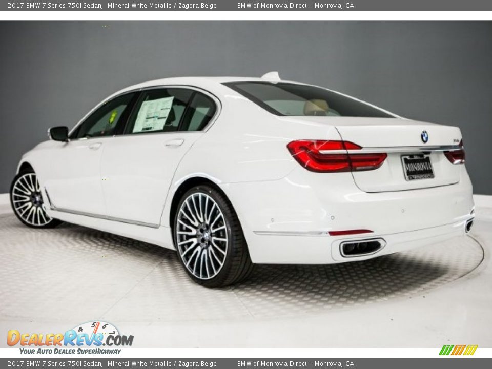 2017 BMW 7 Series 750i Sedan Mineral White Metallic / Zagora Beige Photo #3