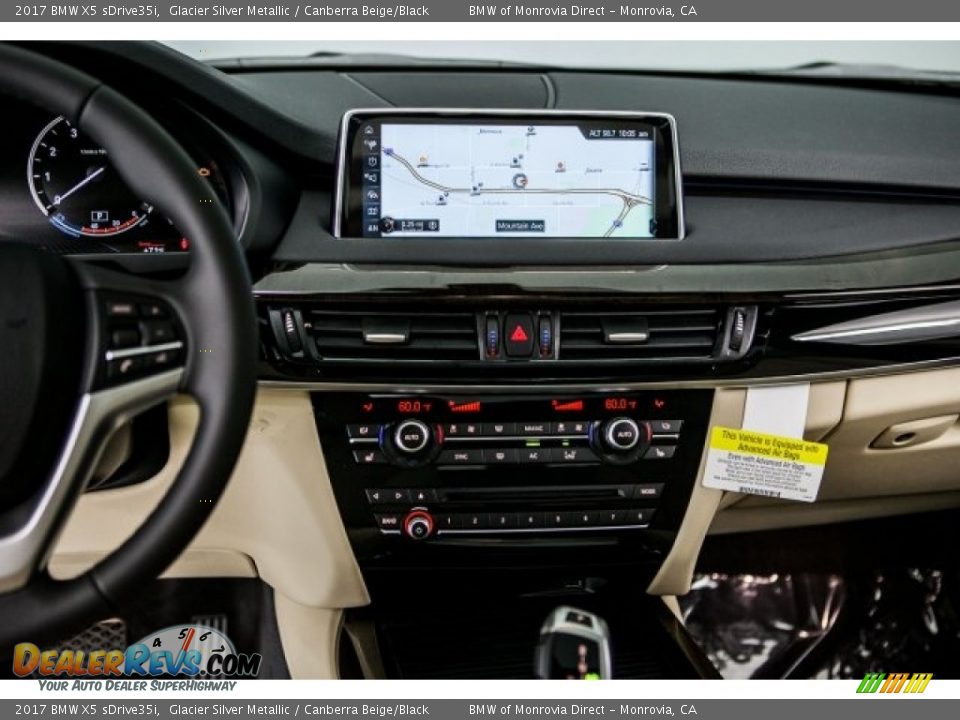 2017 BMW X5 sDrive35i Glacier Silver Metallic / Canberra Beige/Black Photo #6