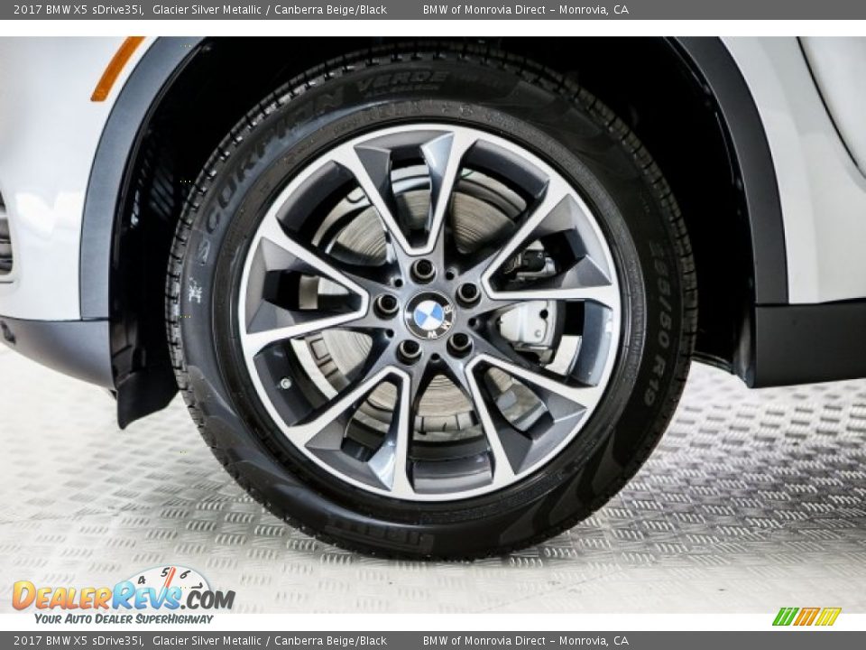2017 BMW X5 sDrive35i Glacier Silver Metallic / Canberra Beige/Black Photo #9