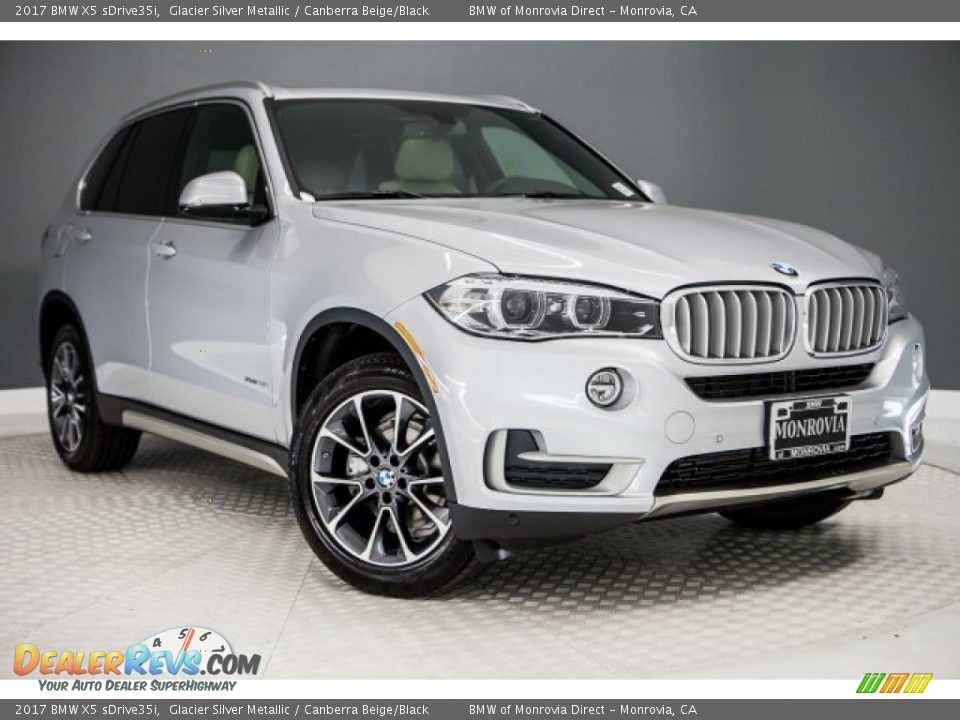 2017 BMW X5 sDrive35i Glacier Silver Metallic / Canberra Beige/Black Photo #12
