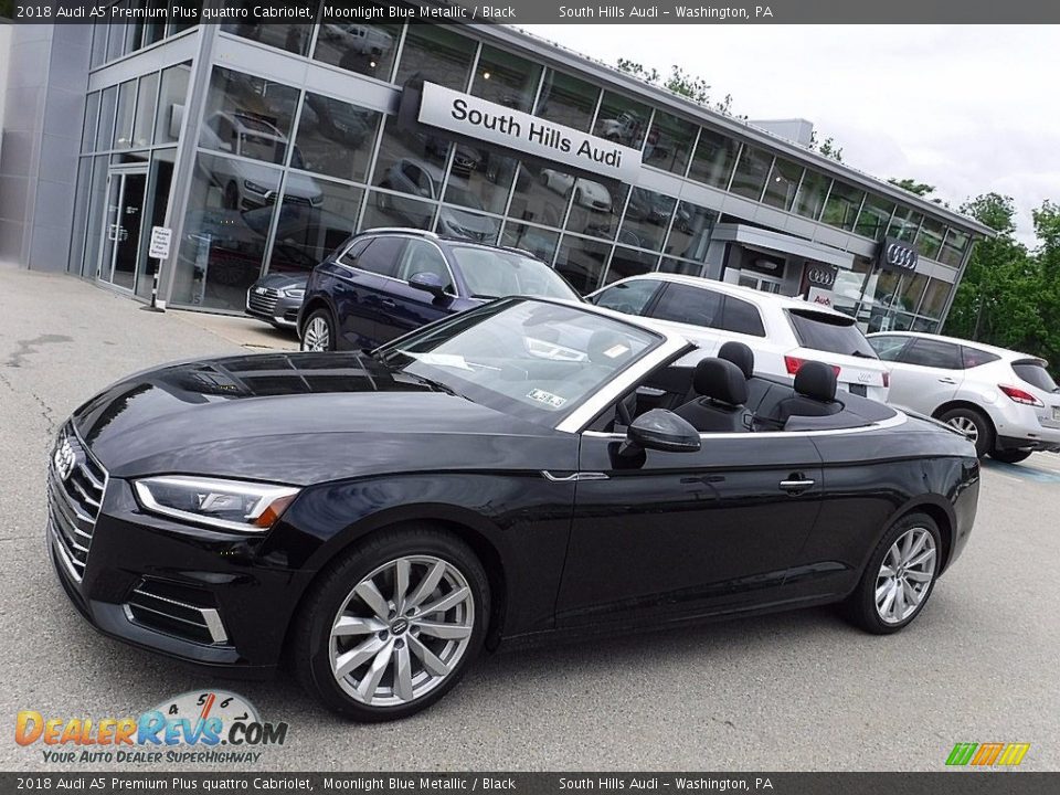 2018 Audi A5 Premium Plus quattro Cabriolet Moonlight Blue Metallic / Black Photo #1