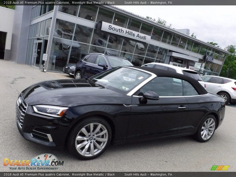 2018 Audi A5 Premium Plus quattro Cabriolet Moonlight Blue Metallic / Black Photo #2