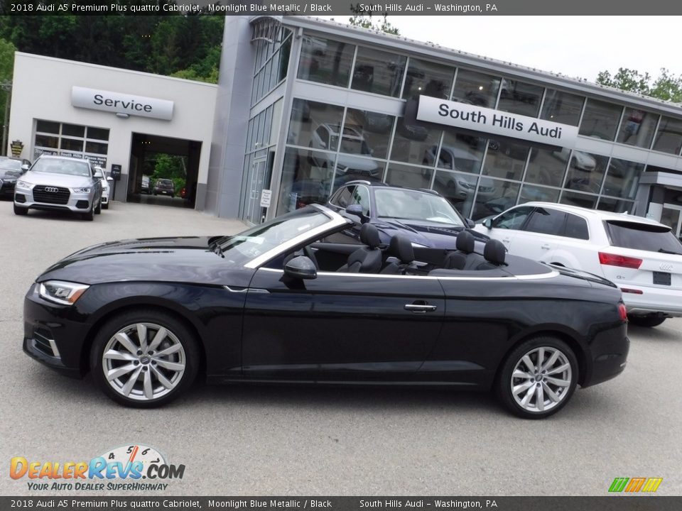2018 Audi A5 Premium Plus quattro Cabriolet Moonlight Blue Metallic / Black Photo #5