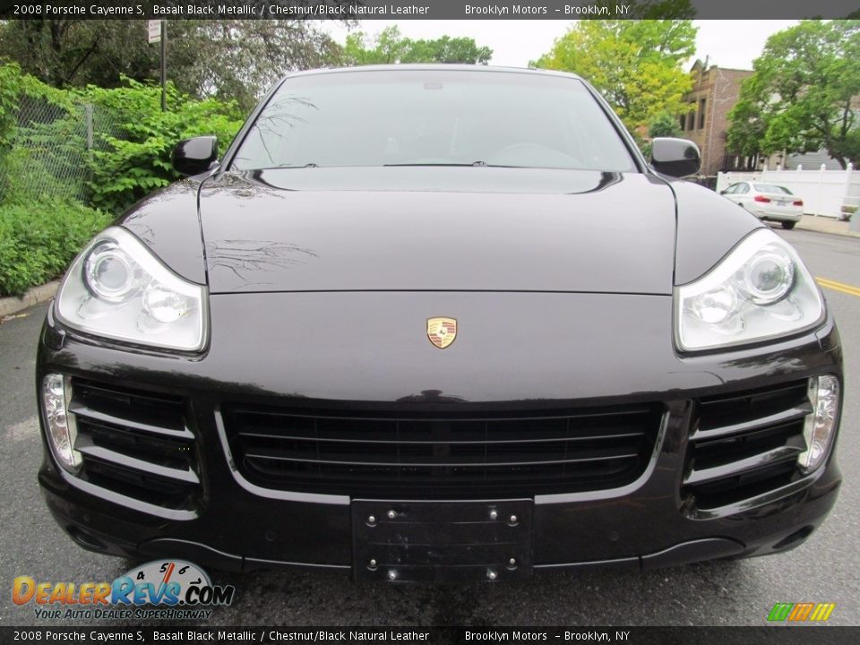 2008 Porsche Cayenne S Basalt Black Metallic / Chestnut/Black Natural Leather Photo #3