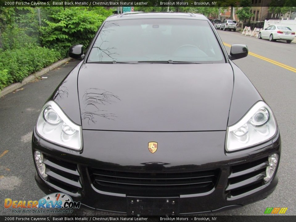 2008 Porsche Cayenne S Basalt Black Metallic / Chestnut/Black Natural Leather Photo #4