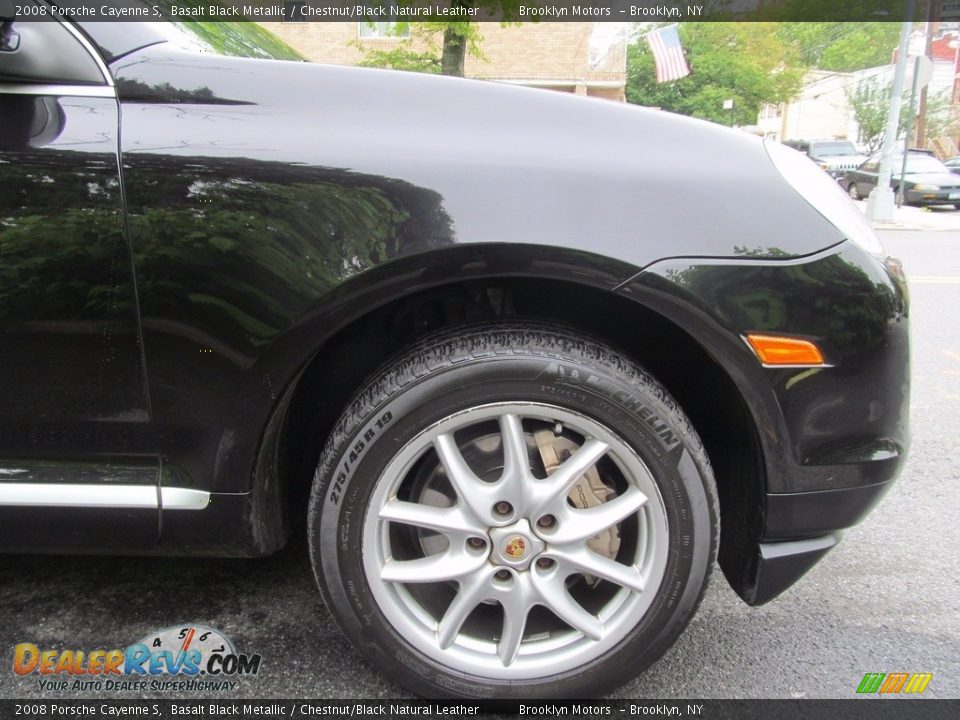 2008 Porsche Cayenne S Basalt Black Metallic / Chestnut/Black Natural Leather Photo #5