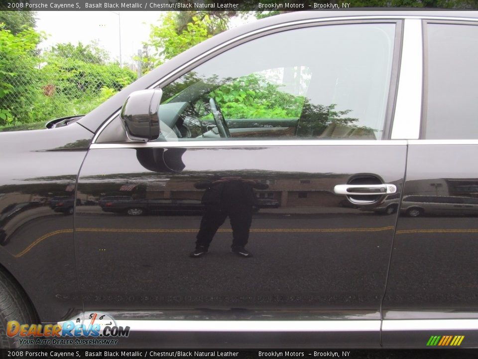 2008 Porsche Cayenne S Basalt Black Metallic / Chestnut/Black Natural Leather Photo #8
