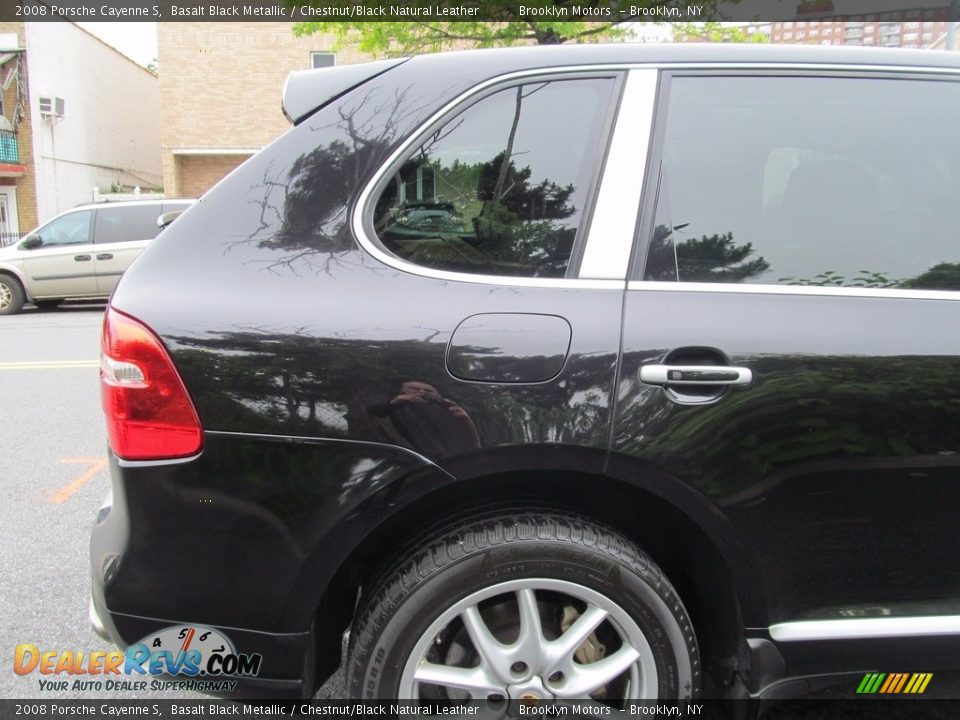 2008 Porsche Cayenne S Basalt Black Metallic / Chestnut/Black Natural Leather Photo #11