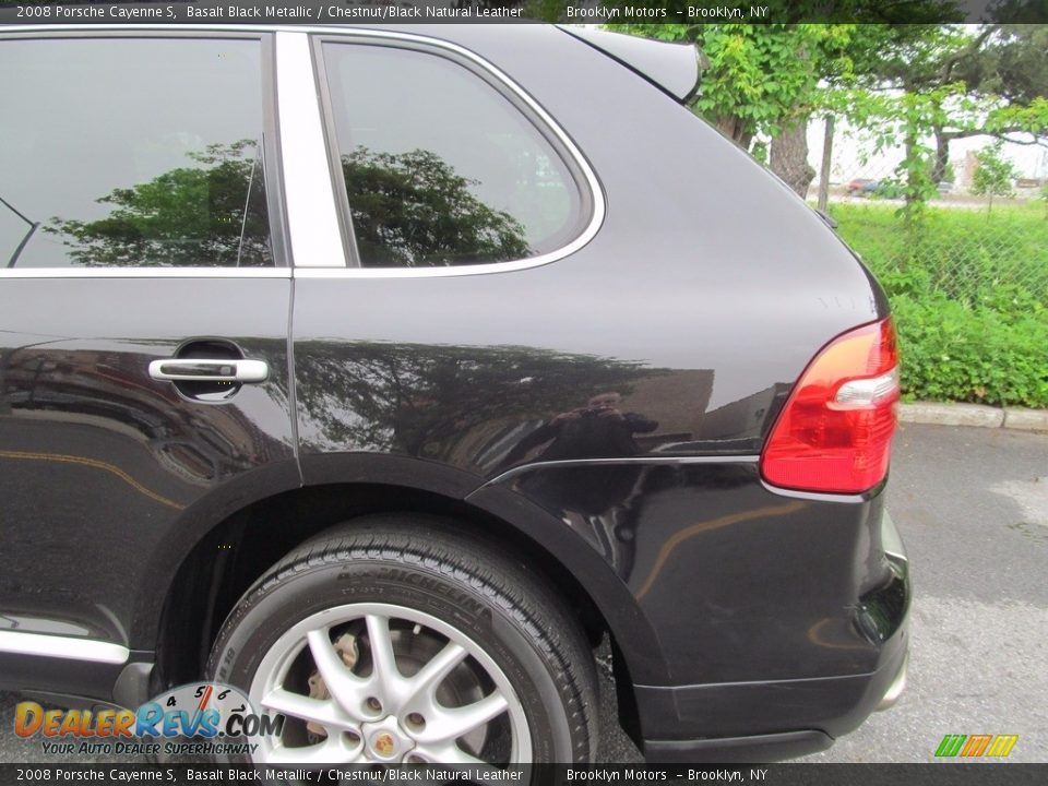2008 Porsche Cayenne S Basalt Black Metallic / Chestnut/Black Natural Leather Photo #12
