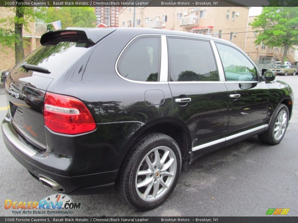2008 Porsche Cayenne S Basalt Black Metallic / Chestnut/Black Natural Leather Photo #13