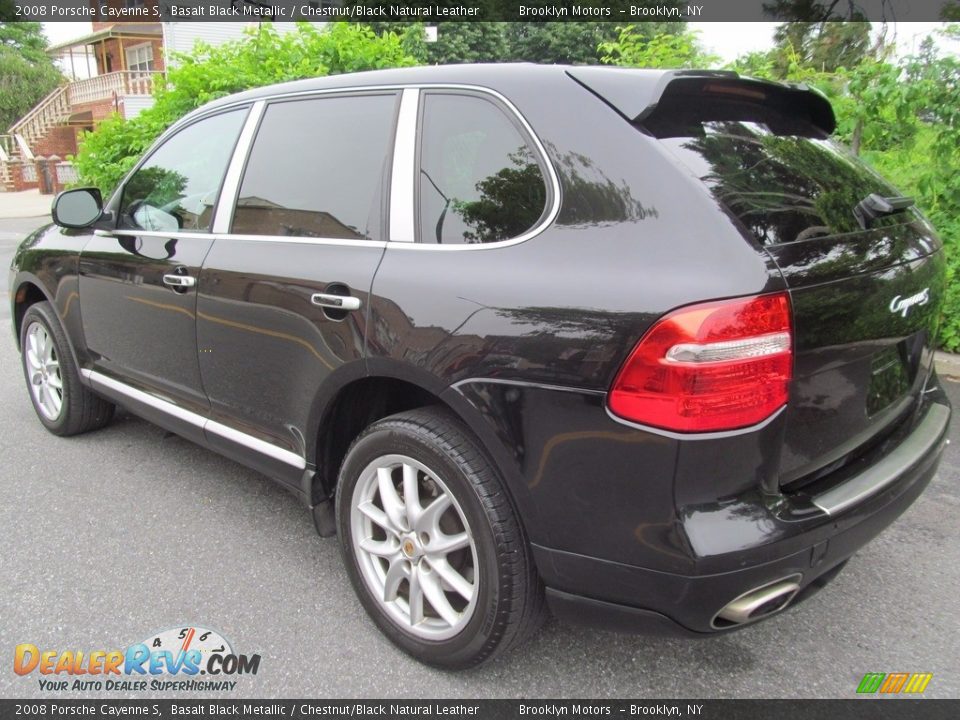 2008 Porsche Cayenne S Basalt Black Metallic / Chestnut/Black Natural Leather Photo #14