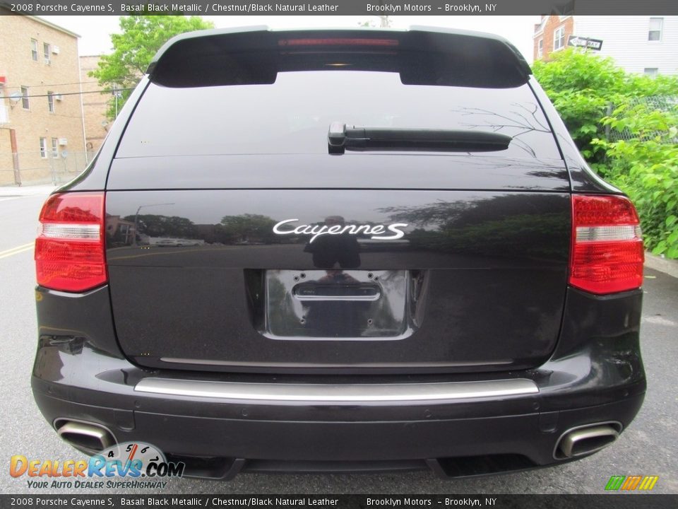 2008 Porsche Cayenne S Basalt Black Metallic / Chestnut/Black Natural Leather Photo #15