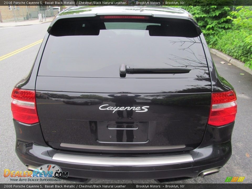 2008 Porsche Cayenne S Basalt Black Metallic / Chestnut/Black Natural Leather Photo #16