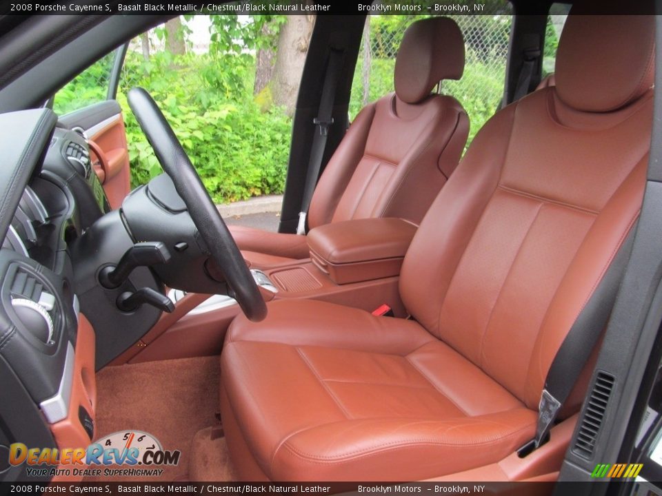 2008 Porsche Cayenne S Basalt Black Metallic / Chestnut/Black Natural Leather Photo #18