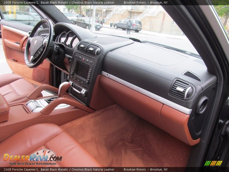 2008 Porsche Cayenne S Basalt Black Metallic / Chestnut/Black Natural Leather Photo #19