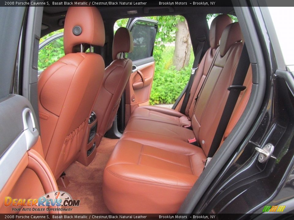 2008 Porsche Cayenne S Basalt Black Metallic / Chestnut/Black Natural Leather Photo #21