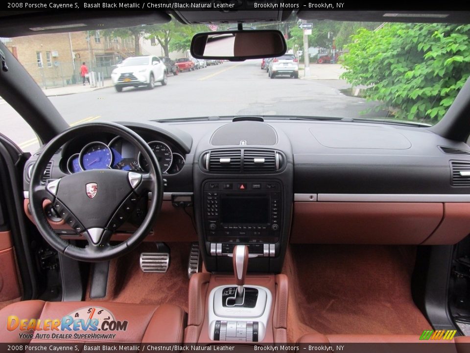 2008 Porsche Cayenne S Basalt Black Metallic / Chestnut/Black Natural Leather Photo #25