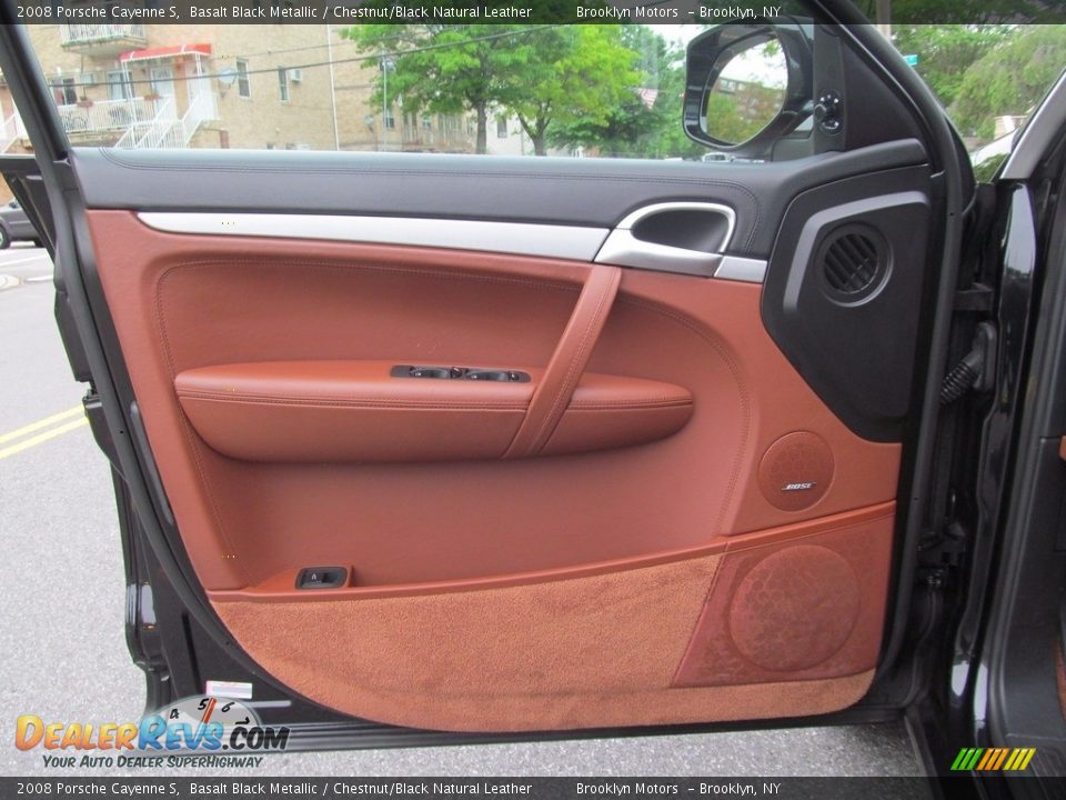 2008 Porsche Cayenne S Basalt Black Metallic / Chestnut/Black Natural Leather Photo #26