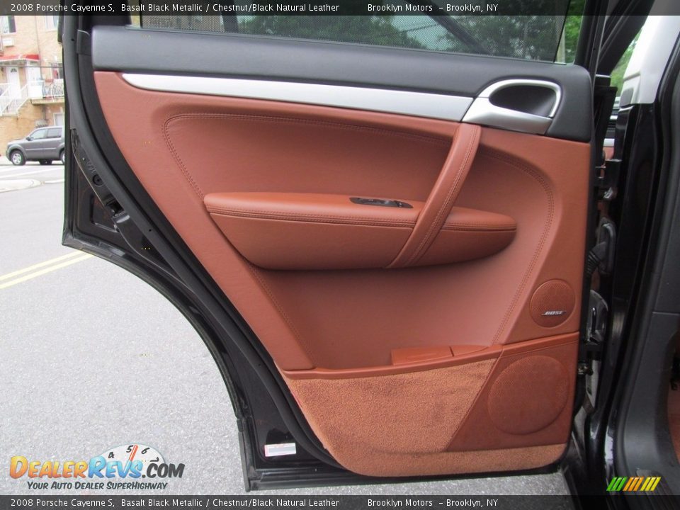 2008 Porsche Cayenne S Basalt Black Metallic / Chestnut/Black Natural Leather Photo #28