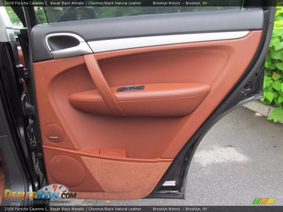 2008 Porsche Cayenne S Basalt Black Metallic / Chestnut/Black Natural Leather Photo #29