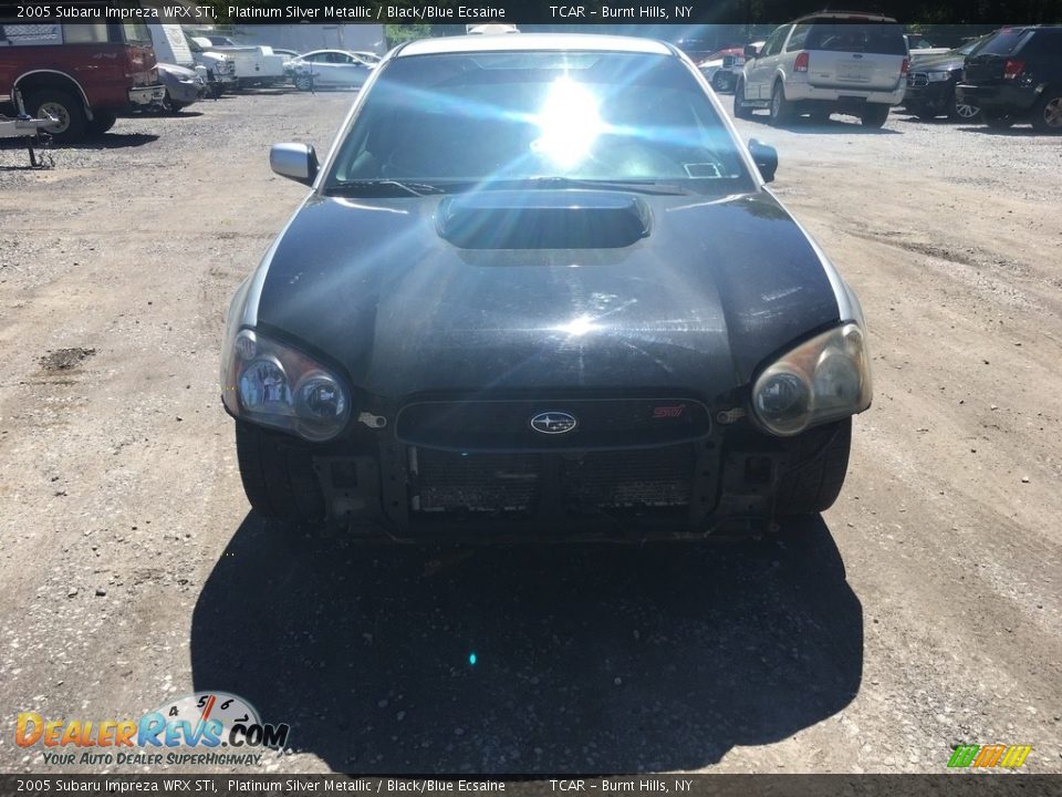 2005 Subaru Impreza WRX STi Platinum Silver Metallic / Black/Blue Ecsaine Photo #2