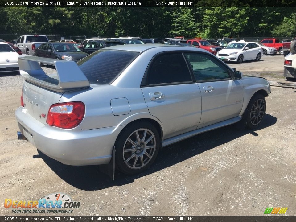 2005 Subaru Impreza WRX STi Platinum Silver Metallic / Black/Blue Ecsaine Photo #4
