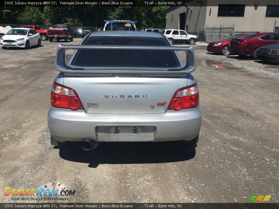 2005 Subaru Impreza WRX STi Platinum Silver Metallic / Black/Blue Ecsaine Photo #5